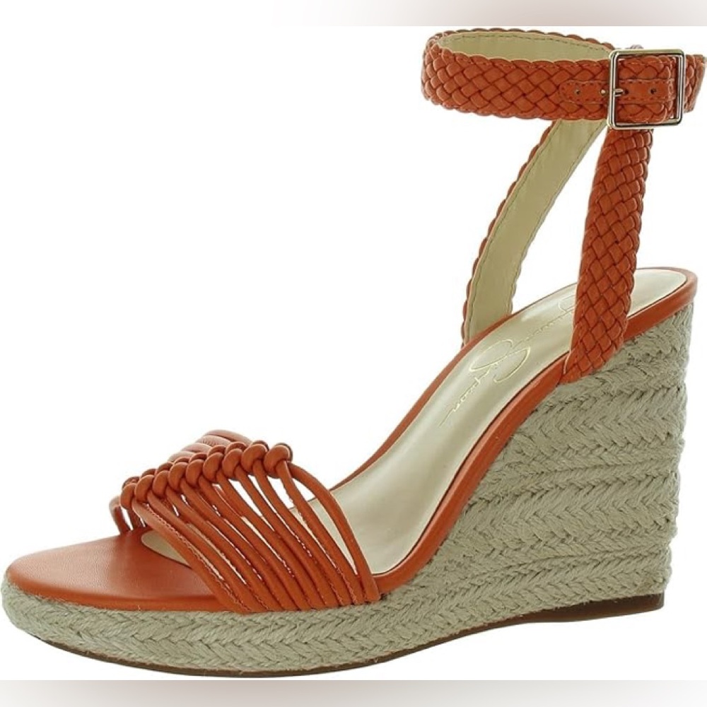 Jessica Simpson Talise Orange espadrille wedge sandals